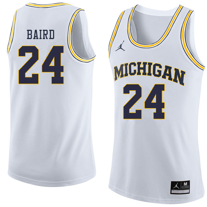 Jordan Brand Men #24 C.J. Baird Michigan Wolverines College Basketball Jerseys Sale-White